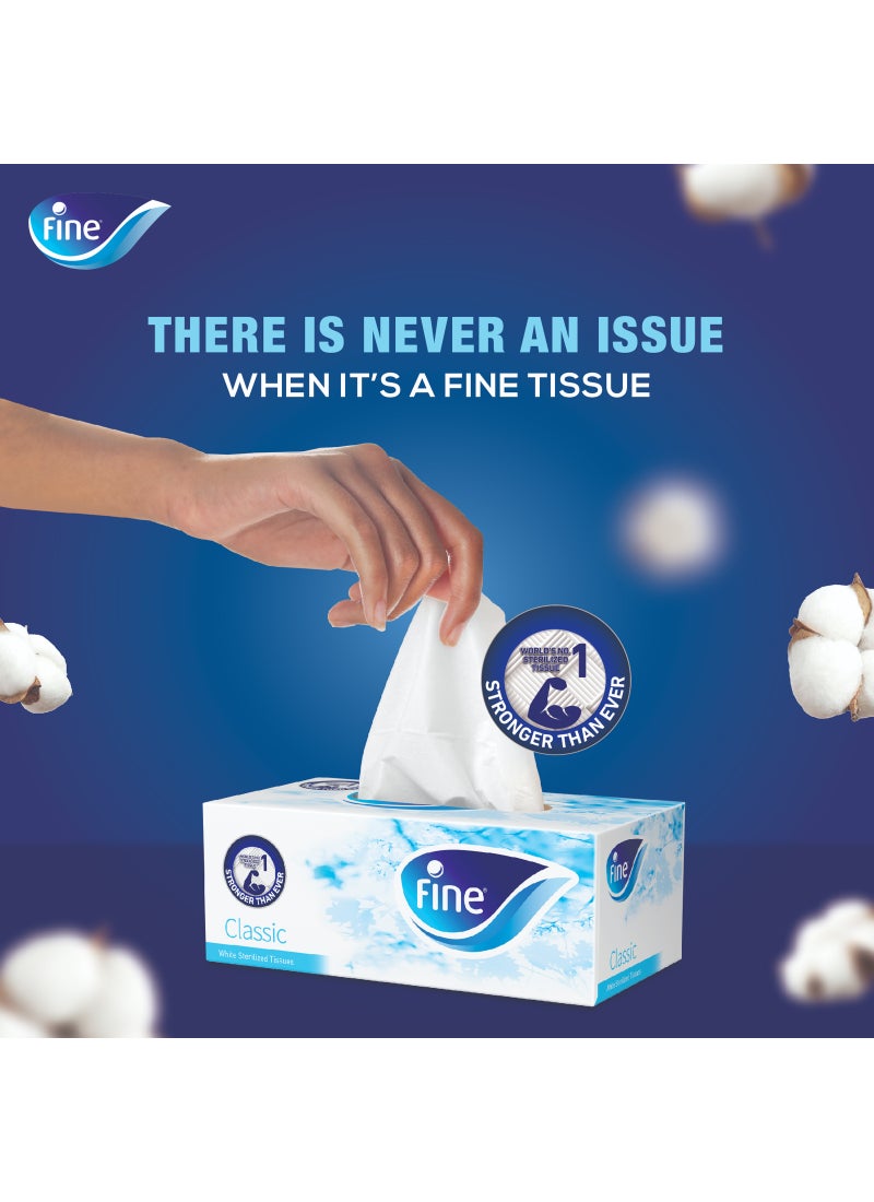 Fine Classic Facial Tissue, Sterilized Tissue Box 170 Sheets x 2 Ply Pack of 5 - Image 3