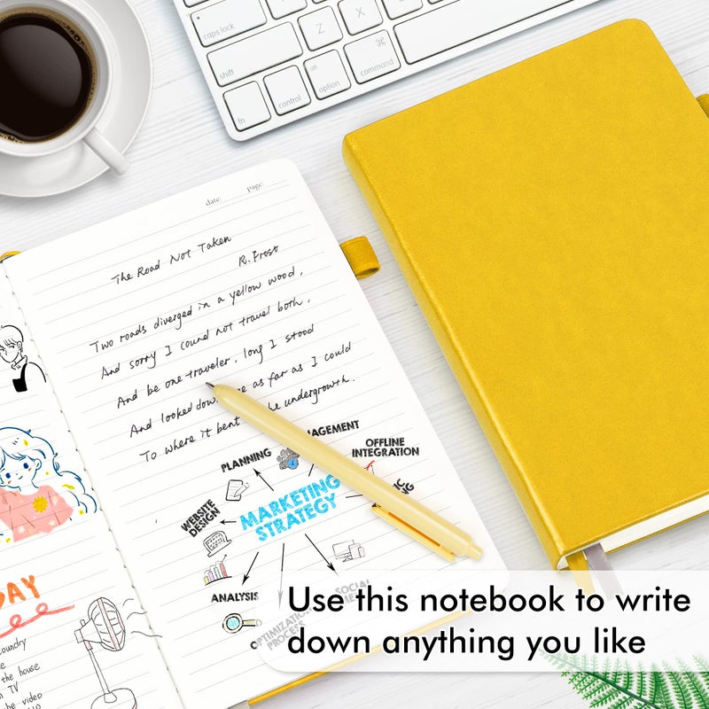 feela 24 Pack Journal Notebook Bulk for Work, Business Notebook Hardcover Lined Writing Journal with Pen Holder for Students Women Note Taking, with 24 Black Pens, 120 GSM, 5.1â€x8.3â€, A5, Solid Colors - Image 4