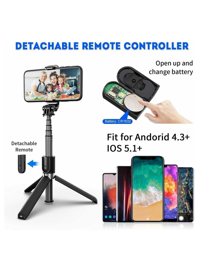 2022 upgraded Portable 33 Inch Aluminum Alloy Selfie Stick iPhone Selfie Tripod Stand with Wireless Remote - Image 4