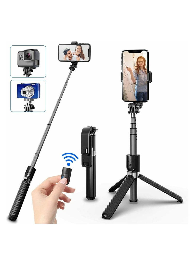 2022 upgraded Portable 33 Inch Aluminum Alloy Selfie Stick iPhone Selfie Tripod Stand with Wireless Remote - Image 2
