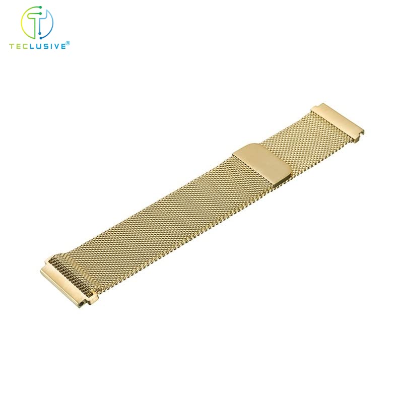 T TECLUSIVE Luxury Magnetic Metal Chain Strap 19mm Compatible for Noise Colorfit Pro 2 / Oxy/Pulse/Beat and Boat Storm Watch | Precise Fit | Adjustable Magnetic 19mm Watch Band (Gold) - Image 3