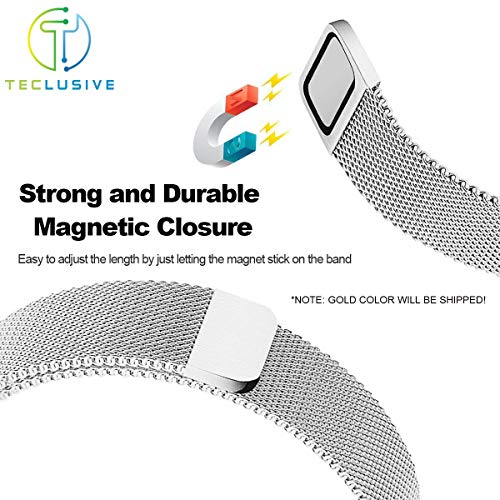 T TECLUSIVE Luxury Magnetic Metal Chain Strap 19mm Compatible for Noise Colorfit Pro 2 / Oxy/Pulse/Beat and Boat Storm Watch | Precise Fit | Adjustable Magnetic 19mm Watch Band (Gold) - Image 5