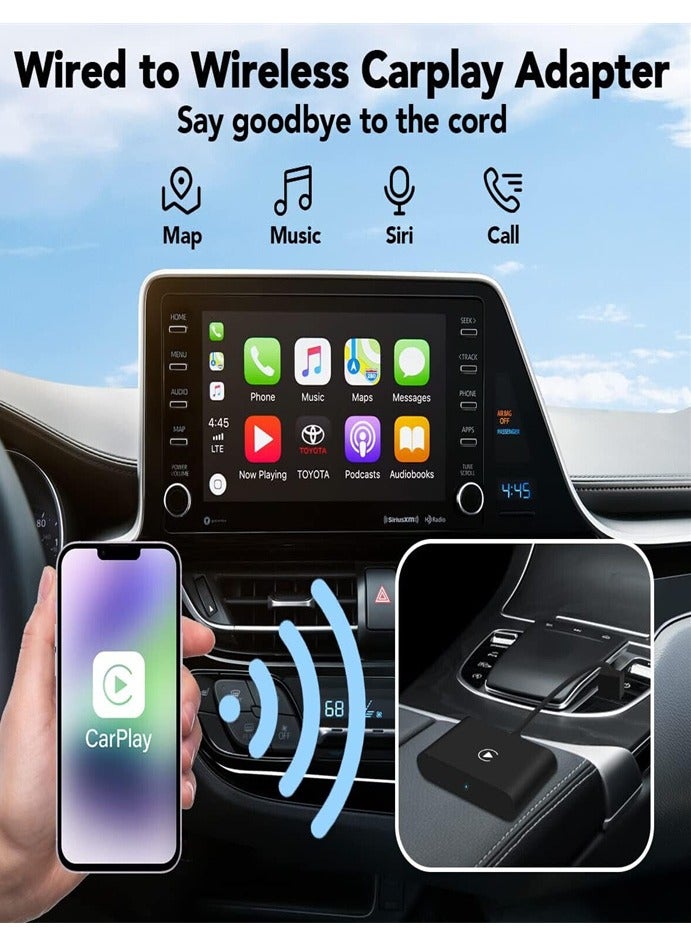 Wireless CarPlay Adapter for iPhone, Wireless Auto Car Adapter, Apple Wireless Carplay Dongle, Plug Play 5GHz WiFi Online Update (black) - Image 2