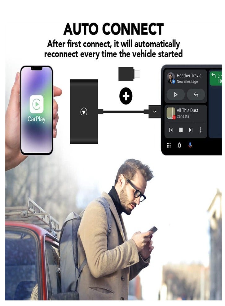 Wireless CarPlay Adapter for iPhone, Wireless Auto Car Adapter, Apple Wireless Carplay Dongle, Plug Play 5GHz WiFi Online Update (black) - Image 3