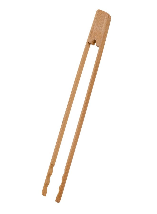 Joyce Chen 11-Inch Burnished Bamboo Tongs with Serrated Teeth, Natural Finish Nonstick Safe Serving Tongs - Image 2