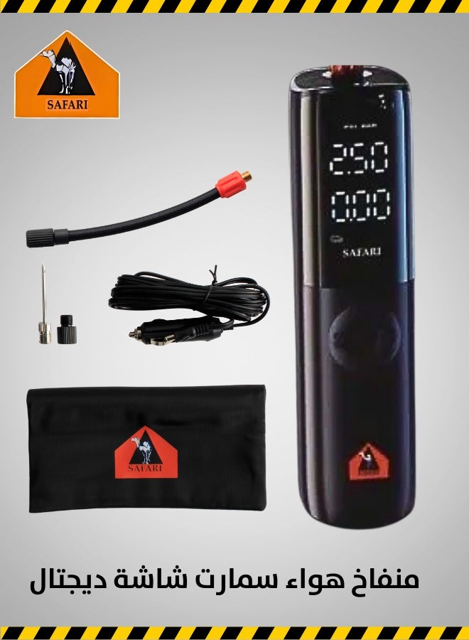 Safari Tire Air Compressor Inflator Pump Car Portable 150 PSI Fast Inflation with LCD Dual Screen, Electric Tire Pump for Car Tire For Car Bicycle Motorcycles Ball - Image 1