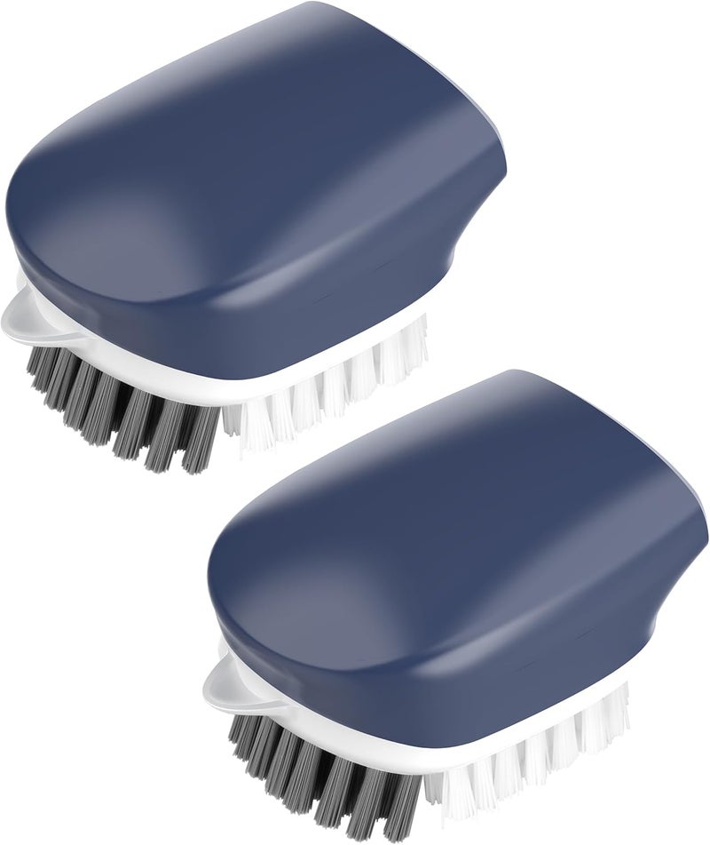 ROSEOK Potato Scrubber and Veggie Brush, Self-Standing Kitchen Brush for Fruit and Vegetable Cleaning, Navy Blue, 2 Pack - Image 1