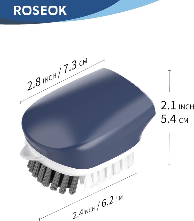 ROSEOK Potato Scrubber and Veggie Brush, Self-Standing Kitchen Brush for Fruit and Vegetable Cleaning, Navy Blue, 2 Pack - Image 2