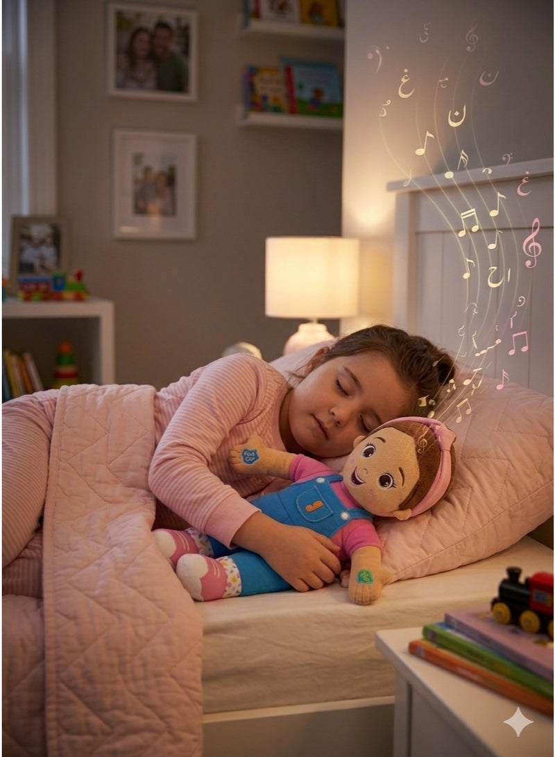 AFRIDIAN Interactive Plush Toddler Doll, 12 Inch Soft Educational Toy with 4 Songs & 16+ Phrases Talking & Singing Baby Doll for Kids 6+ Months - Image 3
