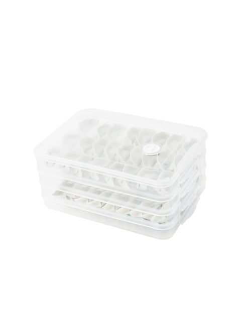 Multifunctional Dumpling Box Quick Freezing Water Dumpling Mixed Box Fridge Freshness Box Home Chicken Egg Dumpling Storage Box-Specifications:Upgraded Thick Transparent Color "32*23*5]-Color:Second Floor And Second Cover