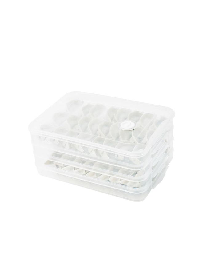Generic - Multifunctional Dumpling Box Quick Freezing Water Dumpling Mixed Box Fridge Freshness Box Home Chicken Egg Dumpling Storage Box-Specifications:Upgraded Thick Transparent Color "32*23*5]-Color:Second Floor And Second Cover - Image 1