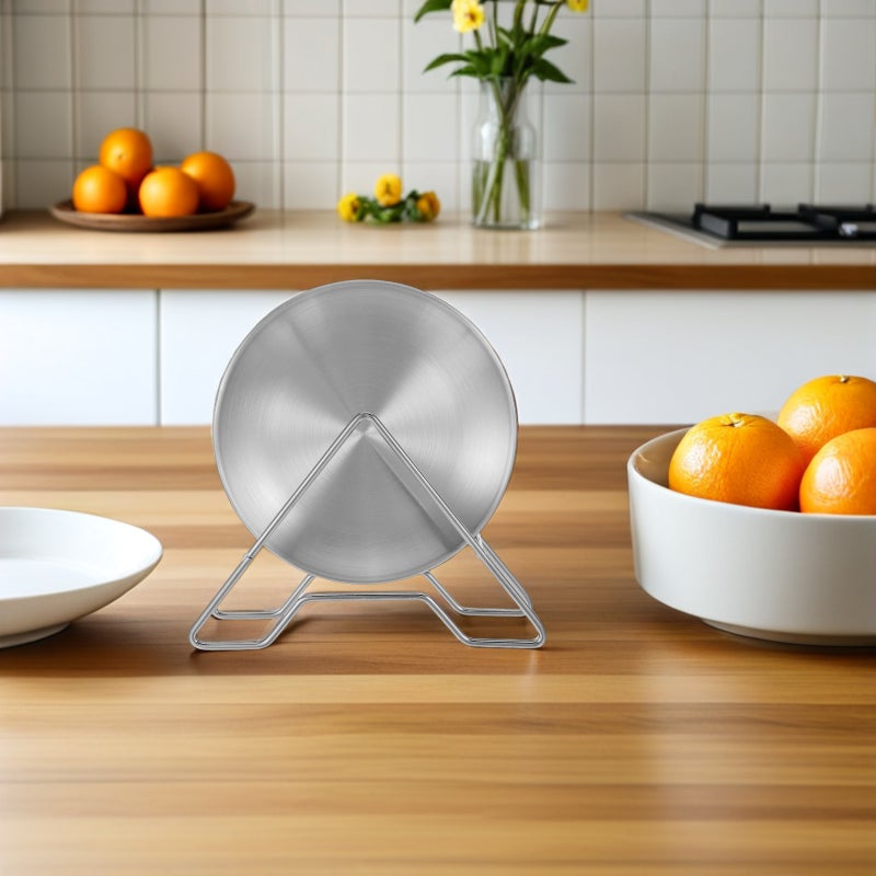 🍳 طبق تقديم دائري من الفولاذ المقاوم للصدأ لحفلات الطعام والبوفيه 10 20x8 20 سم - Image 3