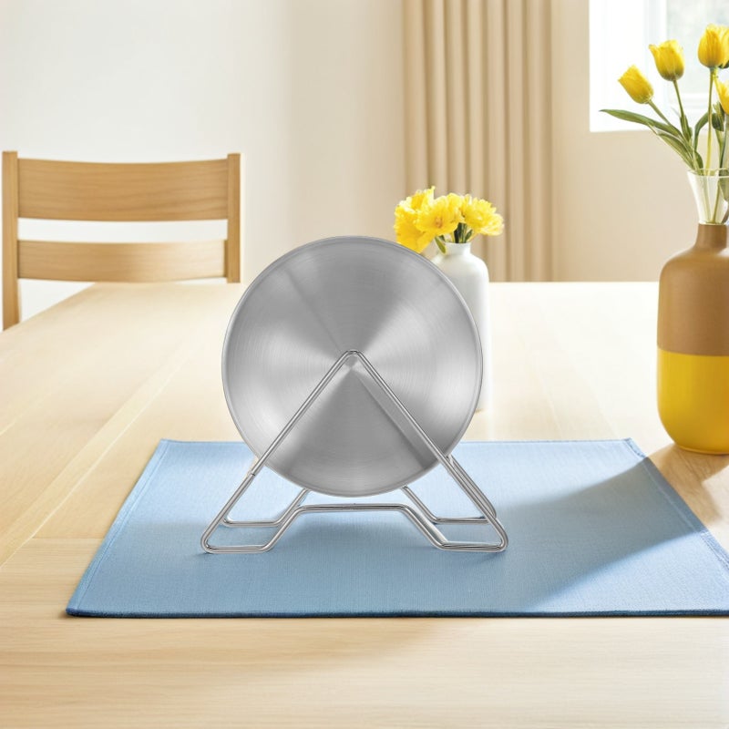 🍳 طبق تقديم دائري من الفولاذ المقاوم للصدأ لحفلات الطعام والبوفيه 10 20x8 20 سم - Image 4