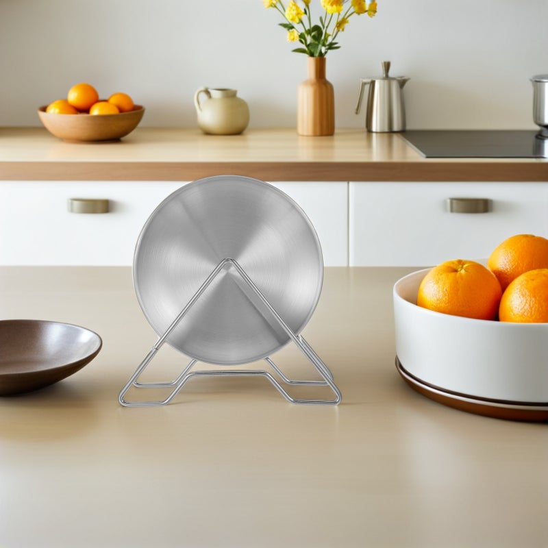 🍳 طبق تقديم دائري من الفولاذ المقاوم للصدأ لحفلات الطعام والبوفيه 10 20x8 20 سم - Image 2