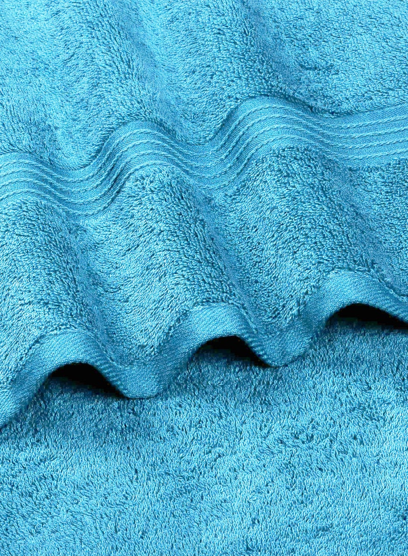 Bliss Casa 4-Piece 100% Combed Cotton 550 GSM Quick Dry Highly Absorbent Thick Soft Hotel Quality For Bath And Spa Bathroom Towel Set Light Blue 70x140cm - Image 5