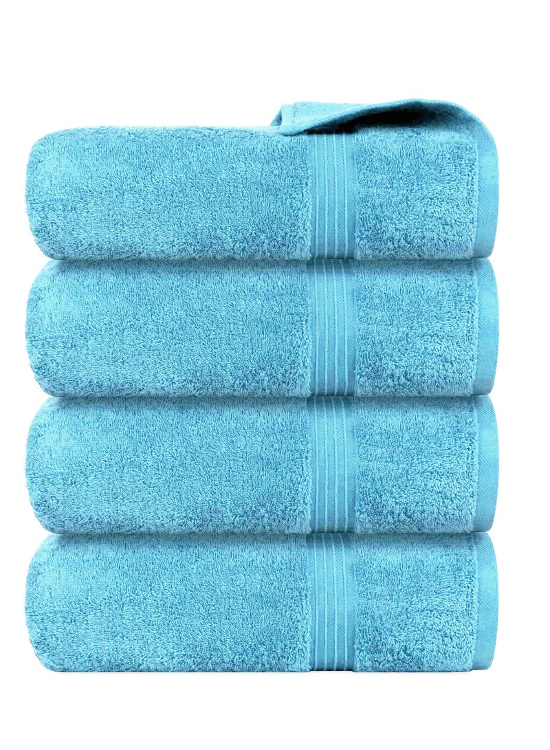 Bliss Casa 4-Piece 100% Combed Cotton 550 GSM Quick Dry Highly Absorbent Thick Soft Hotel Quality For Bath And Spa Bathroom Towel Set Light Blue 70x140cm - Image 2