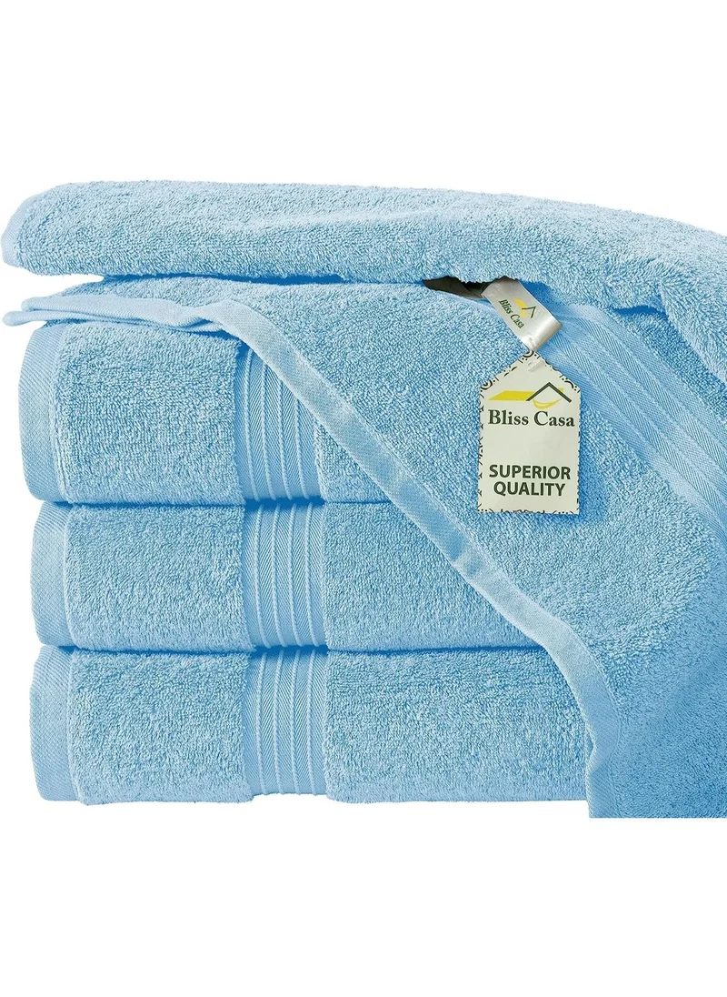 Bliss Casa 4-Piece 100% Combed Cotton 550 GSM Quick Dry Highly Absorbent Thick Soft Hotel Quality For Bath And Spa Bathroom Towel Set Burgundy 70x140cm