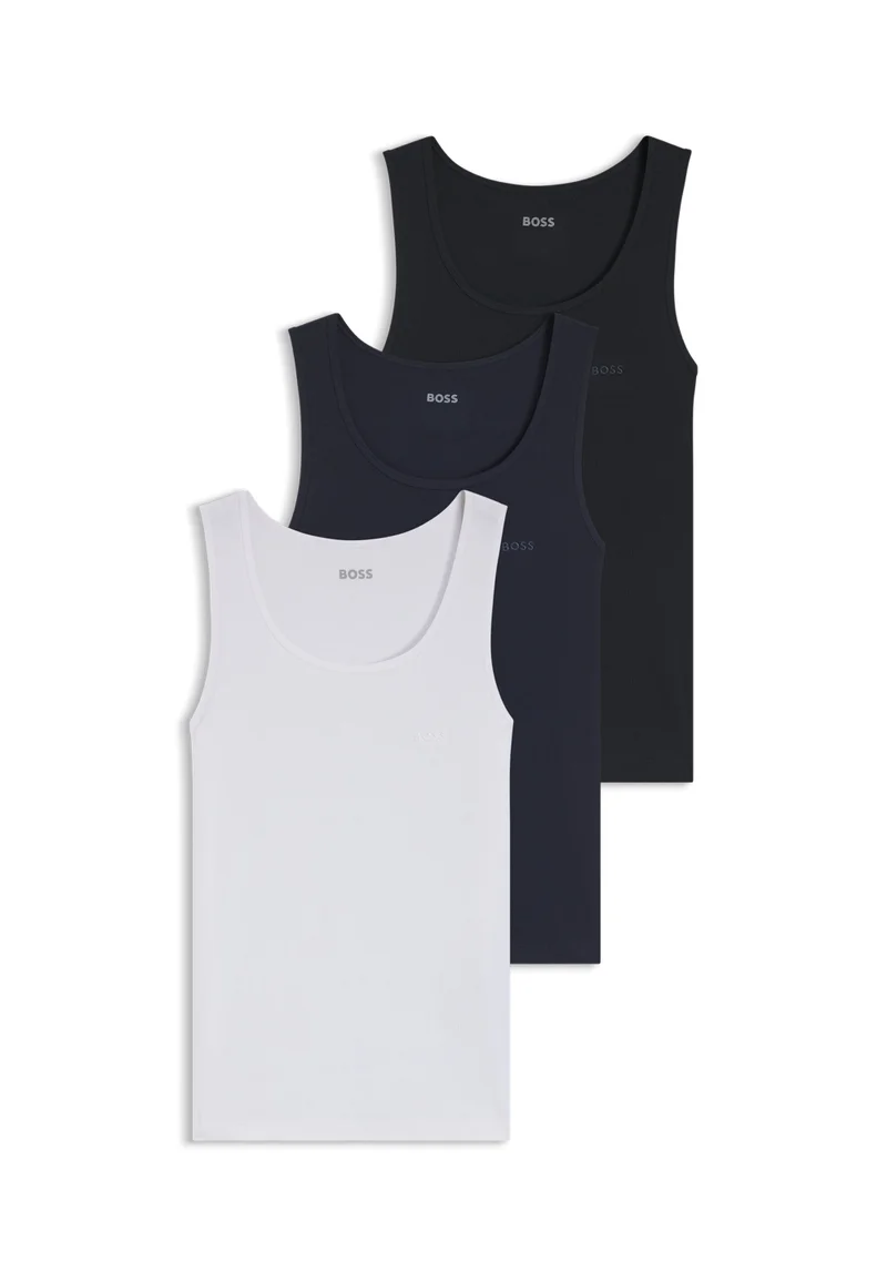 بوس Three-pack of ribbed-cotton underwear vests