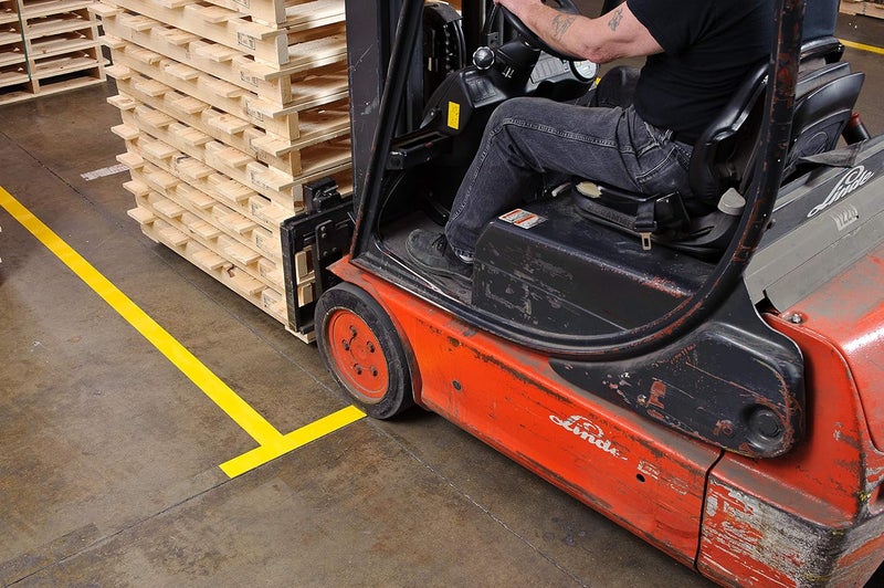 Brady ToughStripe Floor Marking Tape - Yellow, Non-Abrasive, 2" Width, 100' Length - Image 5