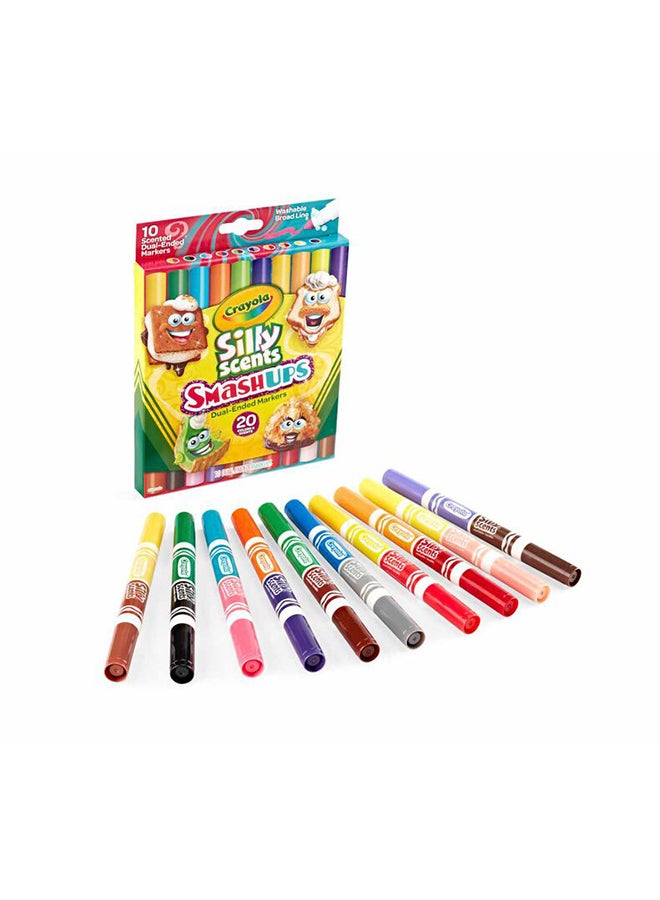 Crayola 10 Count Silly Scents Smash Ups, Broad LIne Dual-Ended  Washable Markers - Image 2