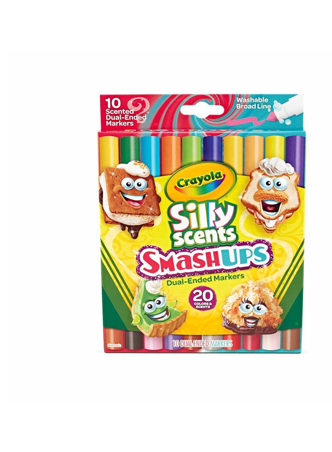 Crayola 10 Count Silly Scents Smash Ups, Broad LIne Dual-Ended  Washable Markers - Image 1
