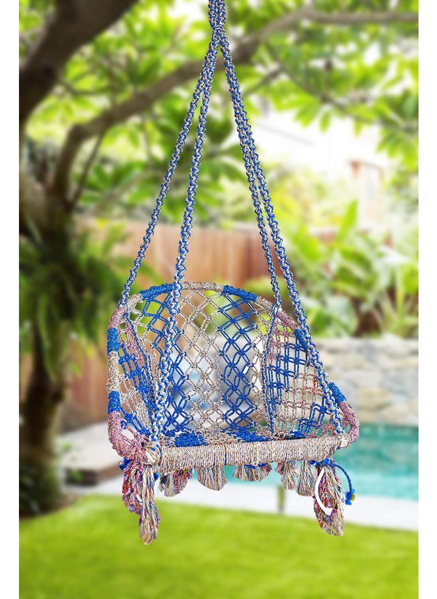 Marshland MARSHLAND Swing for Balcony Swing for Indoor Outdoor Swing for Garden Made in India Strong Color Full Rope Maximum Capacity 120kg 72 27 22inch Depth 19inch Pack of 2 Multicolor  - Image 5