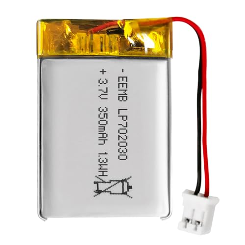 EEMB 3.7V Lipo Battery 350mAh 702030 Lithium Polymer ion Battery Rechargeable with JST Connector Make Sure Device Polarity Matches with Device Before Purchase!!! - Image 1