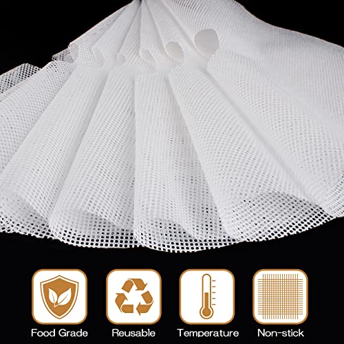 DOSTK (8 Pack) Round Silicone Dehydrator Sheets, Dostk Premium Non Stick Silicone Mesh for Fruit Dehydrator, Tray Liner Reusable (Round 13" Diameter) - Image 2