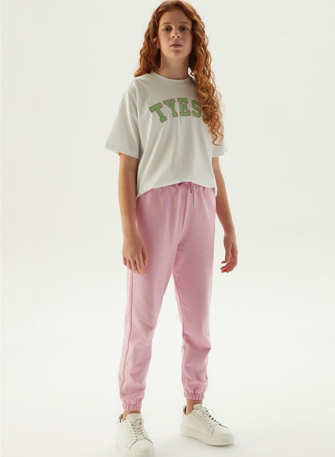 Tyess Girl Pink Tracksuit Bottom - Image 1