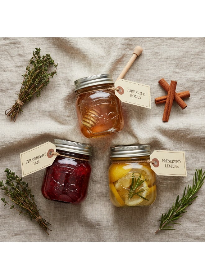 AKDC Homemade Embossed Glass Jar 150ml | Silver Screw Lid | Jam, Honey & Preserve Storage - Image 3