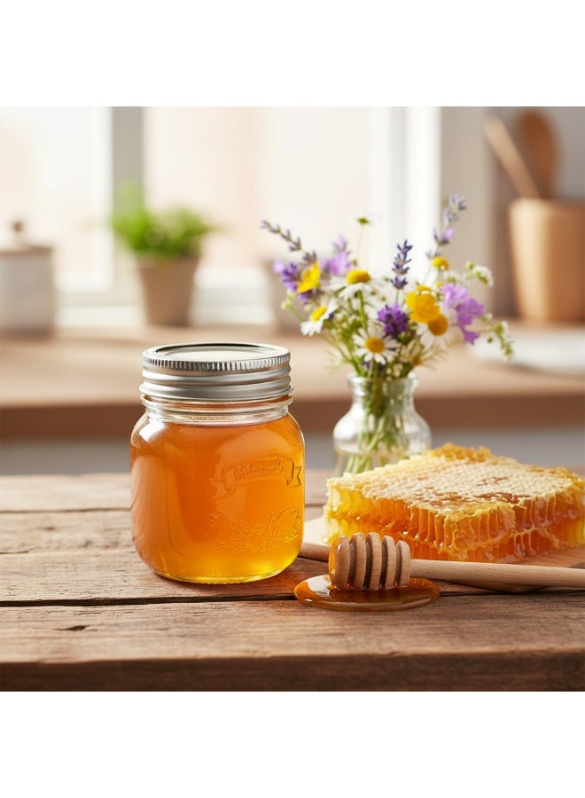 AKDC Homemade Embossed Glass Jar 150ml | Silver Screw Lid | Jam, Honey & Preserve Storage - Image 4
