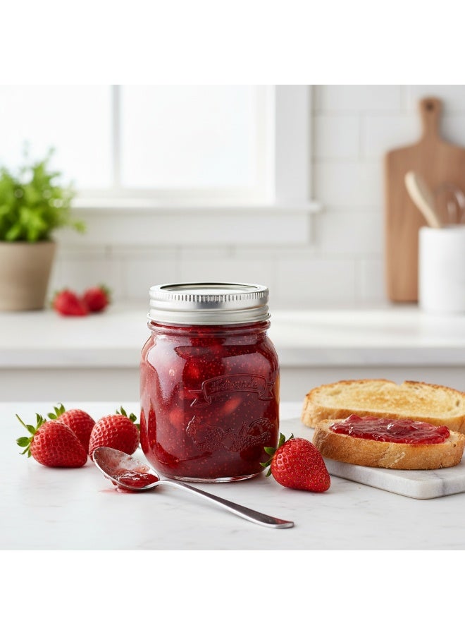 AKDC Homemade Embossed Glass Jar 150ml | Silver Screw Lid | Jam, Honey & Preserve Storage - Image 5