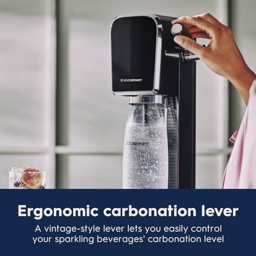 SodaStream - ART Sparkling Water Maker | VALUE BUNDLE | CQC CO2 system | Includes 2x CO2 Cylinders, 2x 32 Fl Oz Dishwasher Safe Bottles, 2x Bubly Flavor Drops | Combine with Pepsi Flavors | Black - Image 5