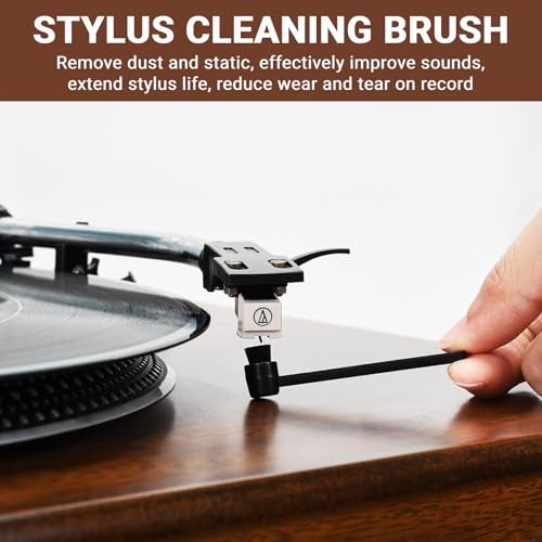 kulloomii Killoomii 2-in-1 Vinyl Record Cleaning Kit with Stylus Brush - Anti Static Dust Solid Wood Vinyl Record Cleaning Brush, High Density Ultra-Fine Soft Bristles Safe for Vinyl LP Turntable CD Album - Image 5