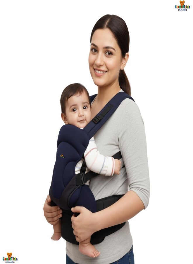 Chamantricks Baby Carrier Bag, Infant Holder for New Born, Baby Carrier Bag for 0 to 3 Year Baby - 4 in 1 Comfortable and Adjustable Bag with an Ergonomic Solution for Baby Up to 3 Years (Navy Blue) - Image 2