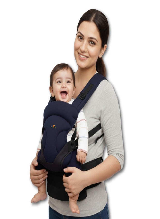 Chamantricks Baby Carrier Bag, Infant Holder for New Born, Baby Carrier Bag for 0 to 3 Year Baby - 4 in 1 Comfortable and Adjustable Bag with an Ergonomic Solution for Baby Up to 3 Years (Navy Blue) - Image 1