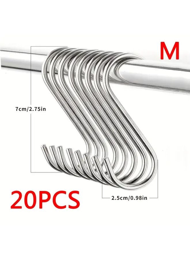 20 Pcs M Size S Shaped Stainless Steel Hooks With Scratch Resistant Caps Wall Mounted Organizer - Image 4