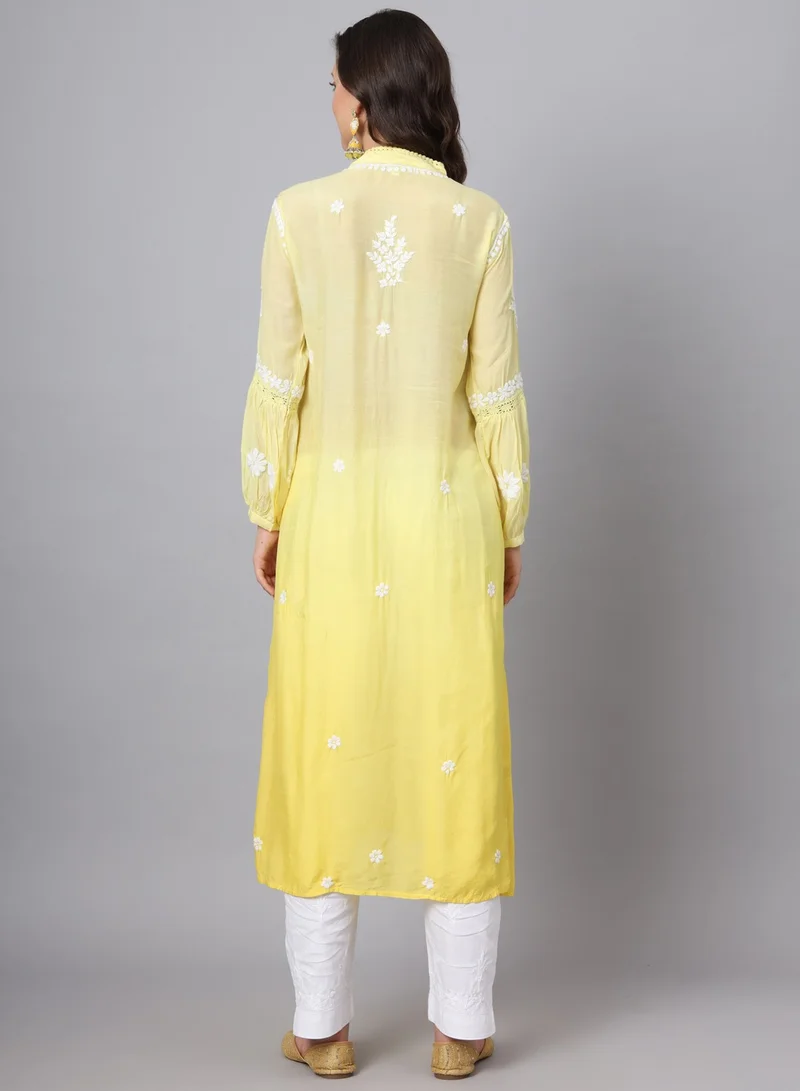 Alaya Women Hand Embroidered Chikankari Cotton Kurta-AL3888