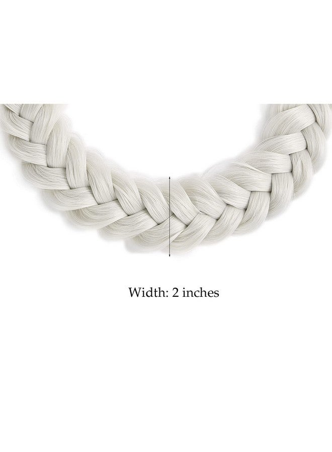 TOECWEGR Synthetic Hair Braided Headband Classic Wide Strands Wedding Disorderly Fluffy Braids Wig Band Women Beauty Accessory - Image 4