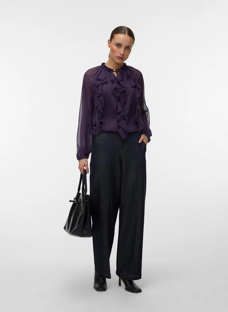 فيرو مودا VMSTELLA Long Sleeve Frill Woven Top