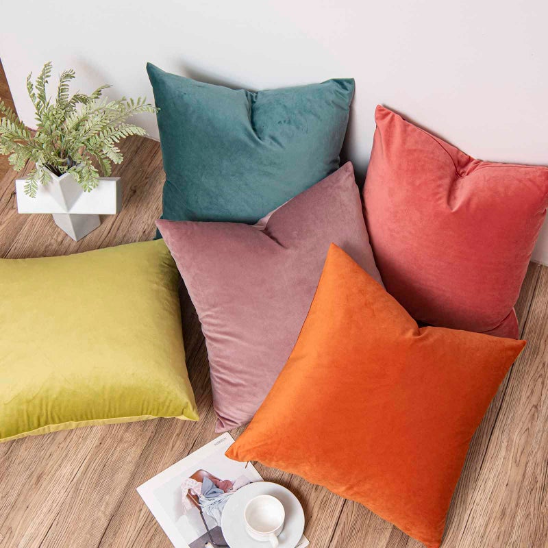 JUSPURBET Emerald Lumbar Velvet Throw Pillow Covers 16x24 inch Set of 2 for Living Room Couch Sofa Bedroom Decorative Rectangle Solid Soft Cushion Cases with Invisible Zipper - Image 4