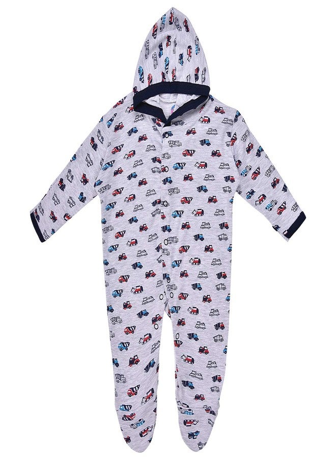 MAGIC TOWN Babyneeds New Born Baby Multi-Color Long Sleeve Cotton Sleep Suit Romper for Boys and Girls Set of 2 - Image 2