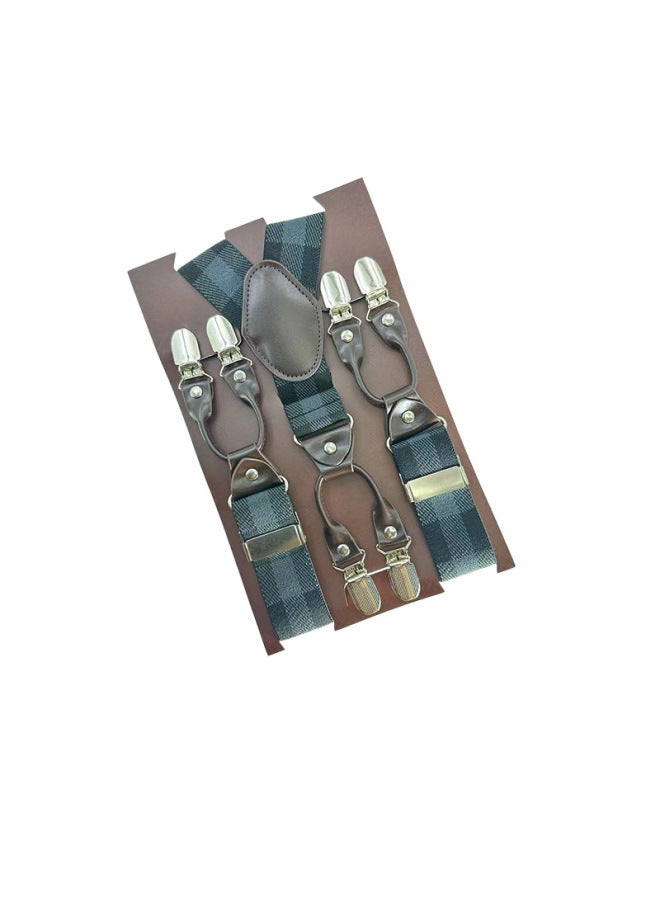 6 Clip Men's Suspenders Strap Thick Elastic Band High Quality Hardware Accessories Direct