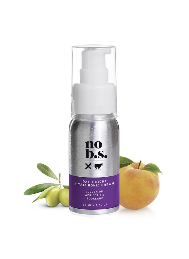 NO B. S. NO BAD STUFF B.S. Hyaluronic Cream For Face - Day + Night Potent & Clean Skin Care. Hype. Fads. Hyaluronic Acid, Jojoba Oil & Apricot Oil. - Image 1