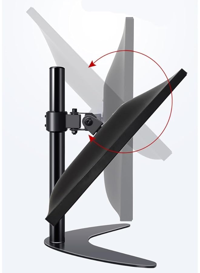 erorex Single Monitor Stand Arm Freestanding Steel Full Motion Desk Stand Riser Fits 1 Screen Up To 32” With Height Adjustable Tilt Swivel Rotation Vesa 75 100Mm 8Kg Weight Capacity Black - Image 2