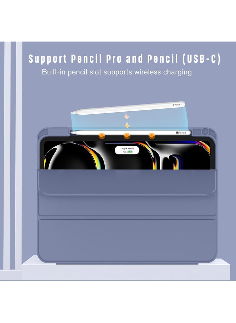 2024 iPad Pro 11 Inch Case M4 (5th Generation) with Pencil Holder Smart iPad Case 【Support Pencil Pro and Pencil (USB-C)】 Support Touch ID and Auto Wake/Sleep - Image 2