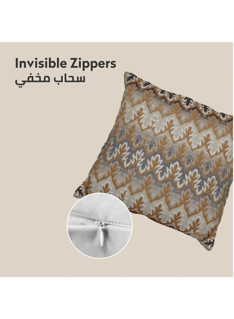 Donetella Cushion Cover,45X45 Cm (18X18 inch) 1-Pcs Decorative Throw Pillowcases Without Filler With Beautiful Abstract Art For Sofa Bed Living Room And Couch, Cocoa