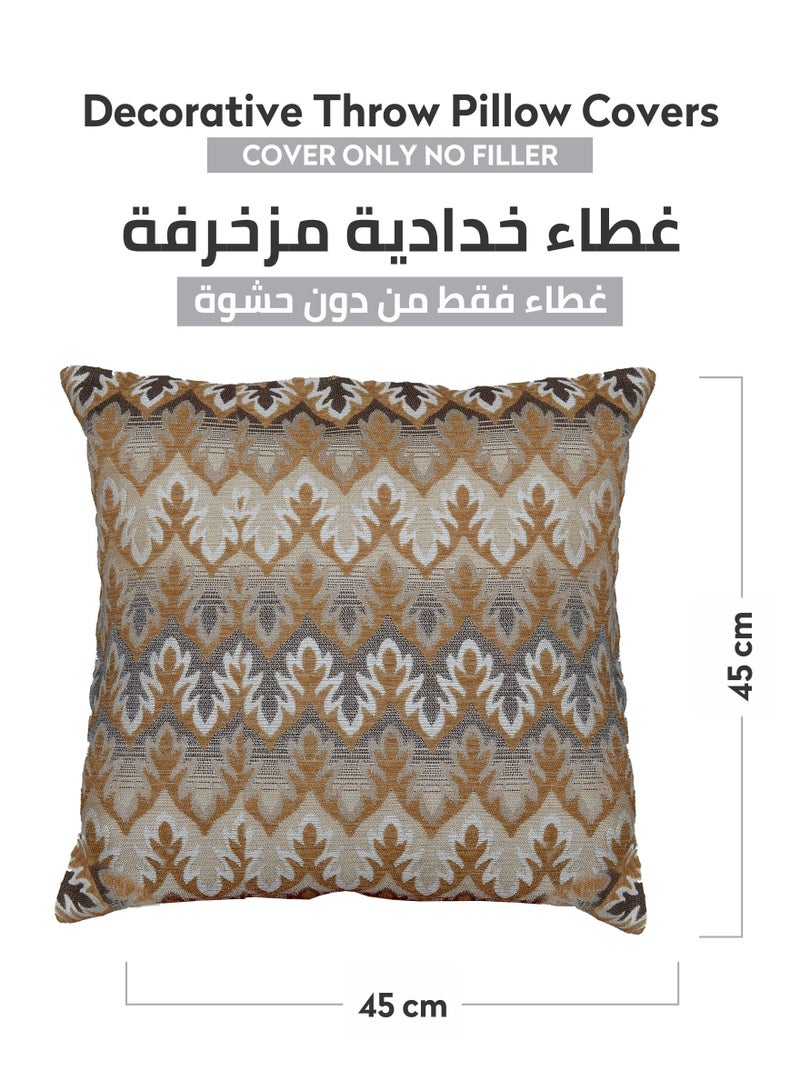 Donetella Cushion Cover,45X45 Cm (18X18 inch) 1-Pcs Decorative Throw Pillowcases Without Filler With Beautiful Abstract Art For Sofa Bed Living Room And Couch, Cocoa  - Image 4