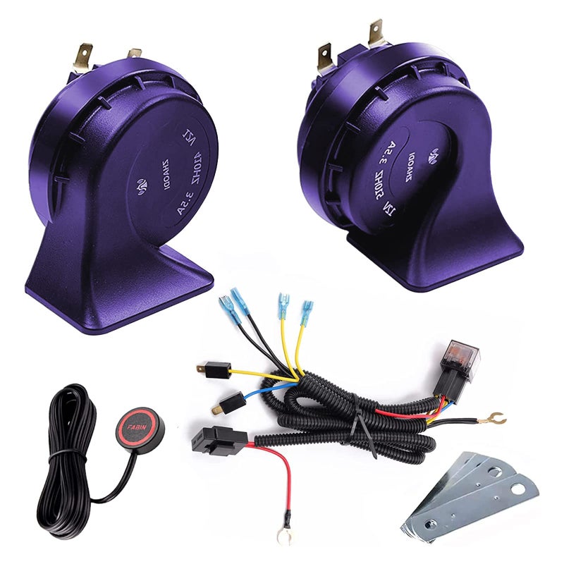 Car Horn Truck Horn 12VBANHAO Horn Waterproof High Low Tone Universal Fit Super Loud Electric Snail Kit for Replacement with button