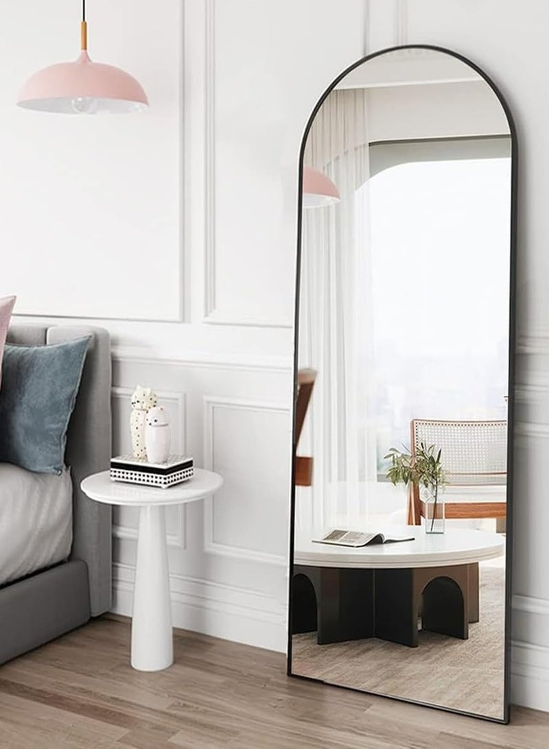 Decorhills Arched Full-Length Mirror – Modern & Elegant Full Body Mirror for Bedroom, Living Room, Makeup Room & Bathroom – Wall-Mounted or Freestanding Elegant Frame – Large & Durable Design Black - 65x180 CM - Image 3